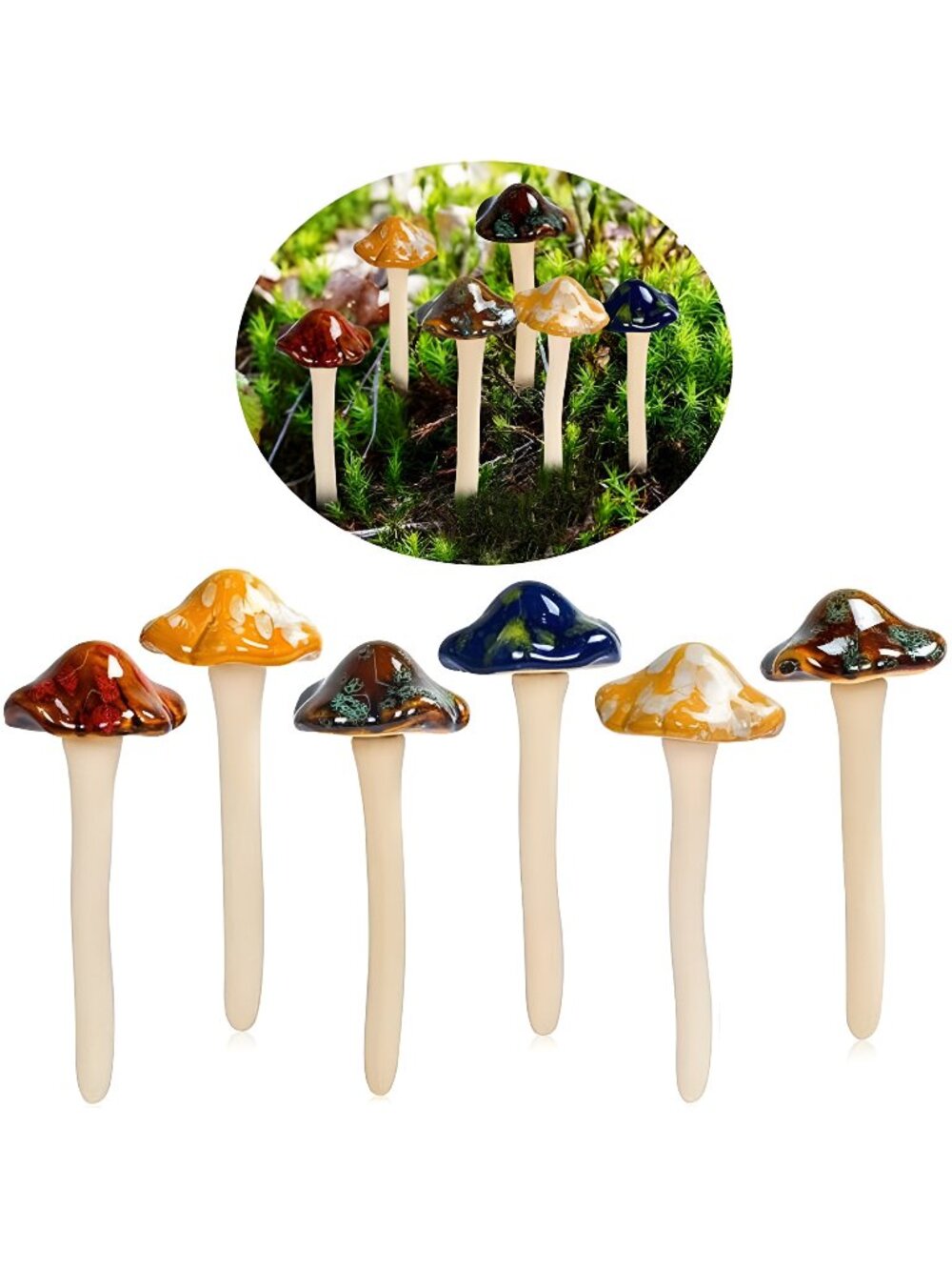 Garden Decor Mushrooms, Mushroom Pots for Yard Fairy Garden Decoration